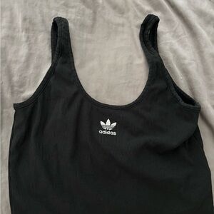 Adidas Women's Black Ribbed Tank Top
